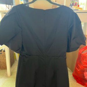 Do+Be Black Puff Sleeve Satin Dress